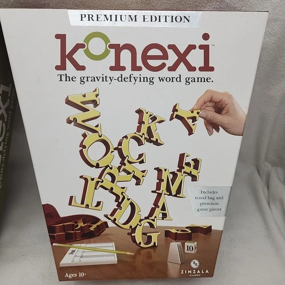 Game Konexi Gravity Defying Word Letter Stacking Premium Edition 10+ Zimzala NEW